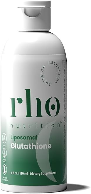 Rho Nutrition Liposomal Glutathione - Ultra High Absorption Liquid Glutathione Supplement - Supports Natural Detoxification, Immune System, Skin Health, Mental Clarity & Overall Well-Being - Product Image