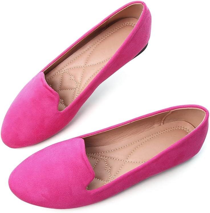 Dear Time Women's Casual Loafers Flats Comfortable Round Toe Dress Shoes Slip On Ballet Flats for Women Work Office Shoes - Product Image