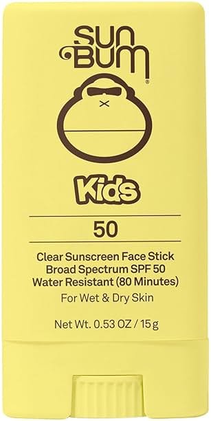 Sun Bum Kids SPF 50 Clear Face Stick Sunscreen - Wet or Dry Skin Application Broad Spectrum Sunscreen with Vitamin E - Hawaii Act 104 Compliant (Without Octinoxate & Oxybenzone) - Travel Size 0.53 oz - Product Image