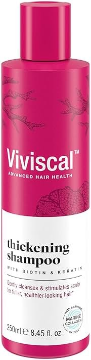 Viviscal Thickening Shampoo, Formulated With Biotin And Keratin, Fortified With Marine Collagen And Seaweed Extract, Strengthens And Reduces Breakage, Healthier Looking Hair 250ml (8.45 fl. oz.) - Product Image