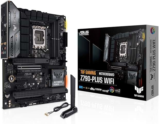 ASUS TUF Gaming Z790-Plus WiFi LGA 1700(Intel 14th,12th &13th Gen) ATX Gaming Motherboard(PCIe 5.0,DDR5,4xM.2 Slots,16+1 DrMOS,WiFi 6,2.5Gb LAN,Front USB 3.2 Gen 2 Type-C,Thunderbolt 4(USB4),Aura RGB) - Product Image