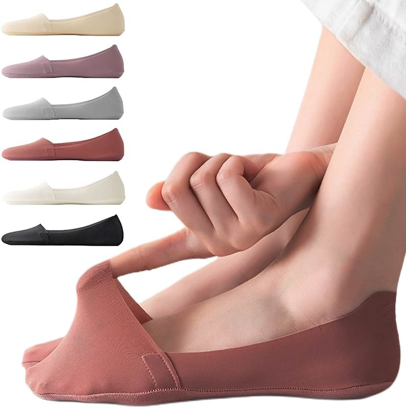 Lomitract Thin No Show Socks (Women 5-12), Made of Ice Silk Surface on the Surface & Cotton on the Bottom - Product Image
