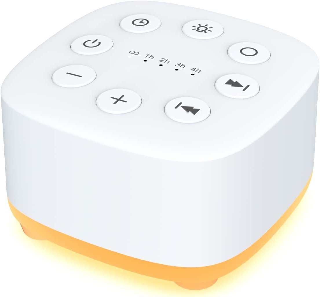 Meditation White Noise Sound Machine 30 Soothing Sounds with 32 Volume Control 12 Night Light 5 Timers Portable Sleep Machine for Travel Powered by AC or USB Sleep Therapy for Baby Kids Adults (White) - Product Image