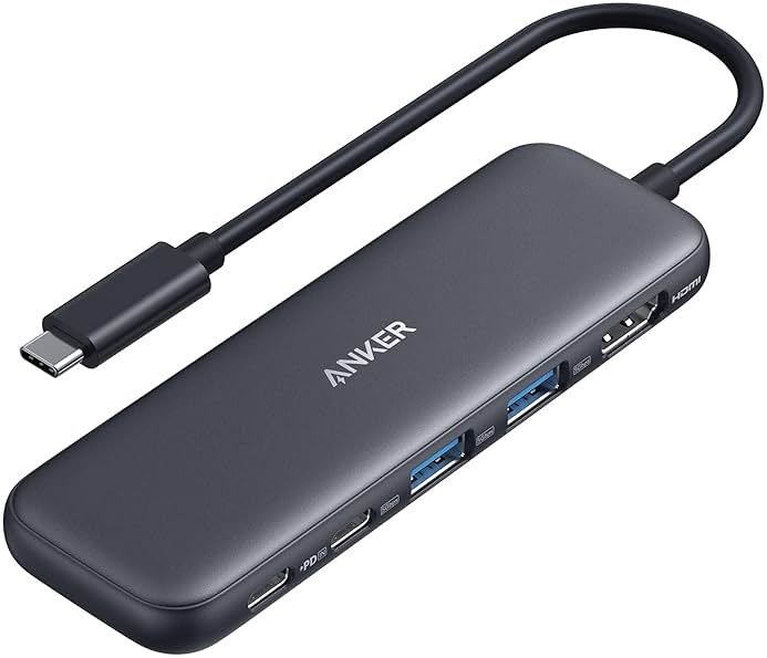 Anker USB C Hub, 5-in-1 USBC to HDMI Splitter with 4K Display, 1 x Powered USB-C 5Gbps & 2×Powered USB-A 3.0 5Gbps Data Ports for MacBook Pro, MacBook Air, Dell and More - Product Image