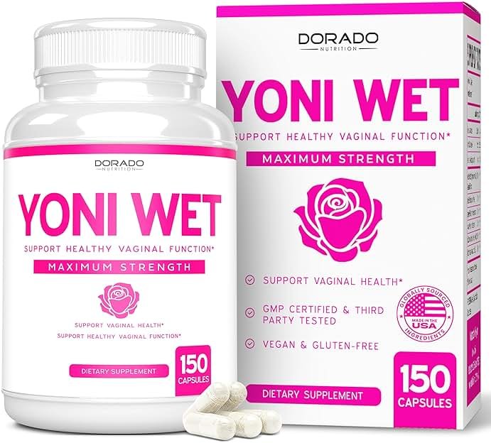 Vaginal Moisturizer & Dryness Supplement (150 Capsules) Support Vaginal Wetness & Health - Female Lubrication - Made in USA - Vegan, Non GMO, 3rd Party Tested - Best Product - 2.5 Month Supply - Product Image