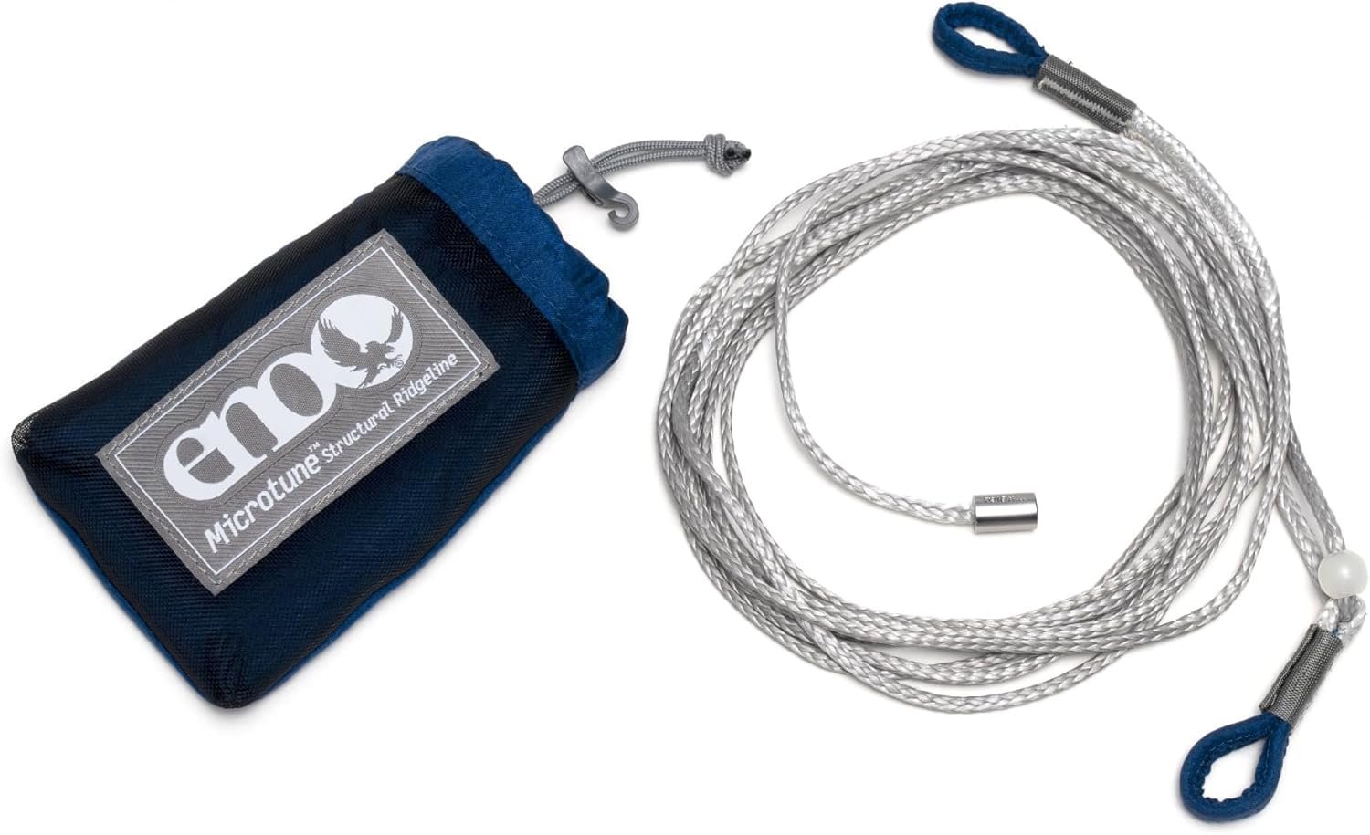ENO Microtune Structural Ridgeline - Camping Hammock Travel Essentials - Hammock Cord for Preset Lay - Compatible with 1 to 2 Person Portable Hammocks - Sapphire/Grey - Product Image