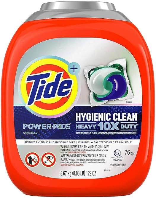 Tide Pods 76 pacs, Heavy Duty 10 X Power Pods, Hygienic Clean High efficiency (he) Laundry Detergent, 3.48kg/7.62 lb/122 oz - Product Image