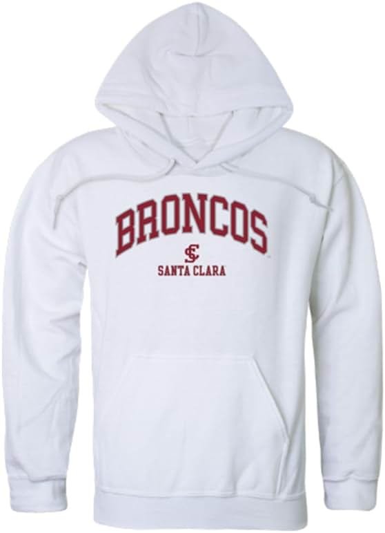 W Republic Santa Clara University Broncos Campus Fleece Hoodie Sweatshirts White Medium - Product Image