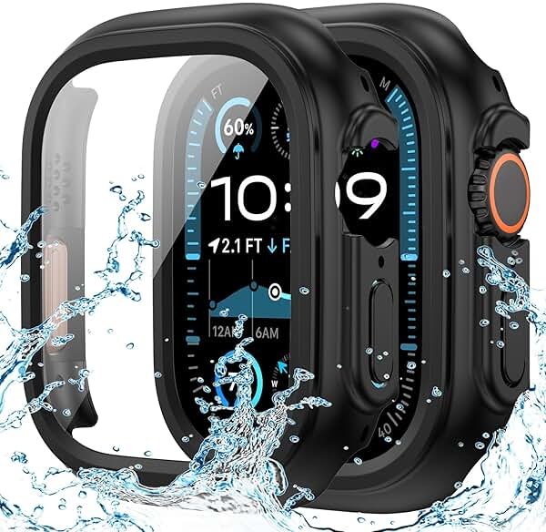 Goton Waterproof Case Compatible for Apple Watch Ultra 3/2/1 Screen Protector 49mm, Hard Bumper with Tempered Glass for iWatch Cover 49 mm - Product Image