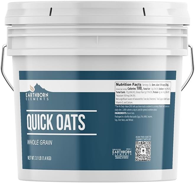 Earthborn Elements Quick Oats 1 Gallon, Bulk Size, Quick Breakfast, Whole Grain Oats - Product Image