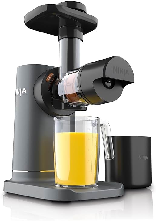 Ninja NeverClog Cold Press Juicer | Powerful Electric Slow Masticating Juicer with Pulp Control | XL Capacity | 24 oz. Juice Jug & 36 oz. Pulp Container | Dishwasher Safe | Charcoal | 150W | JC151​ - Product Image