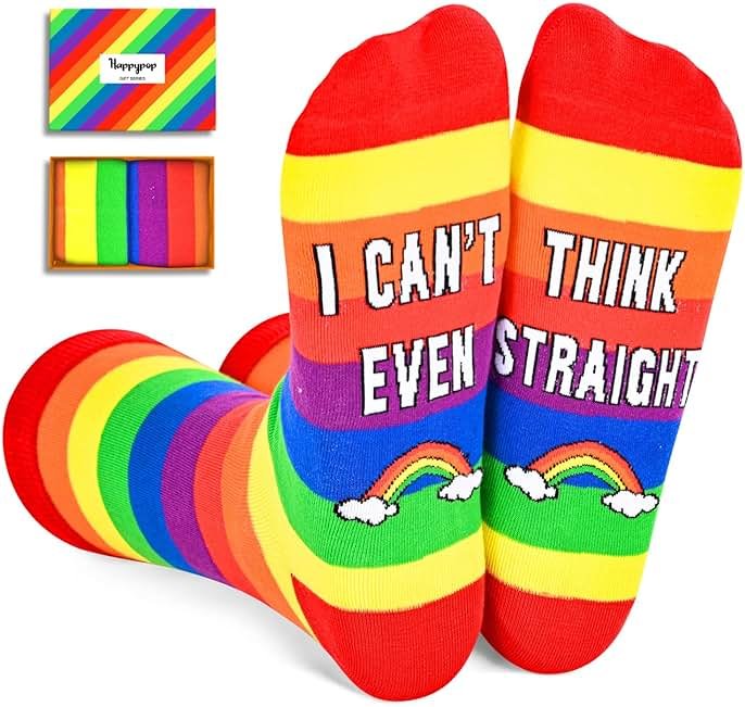 LGBTQ Pride Gifts - Rainbow Socks for Women Men, Lesbian Gay LGBT Pride Gifts Socks - Product Image