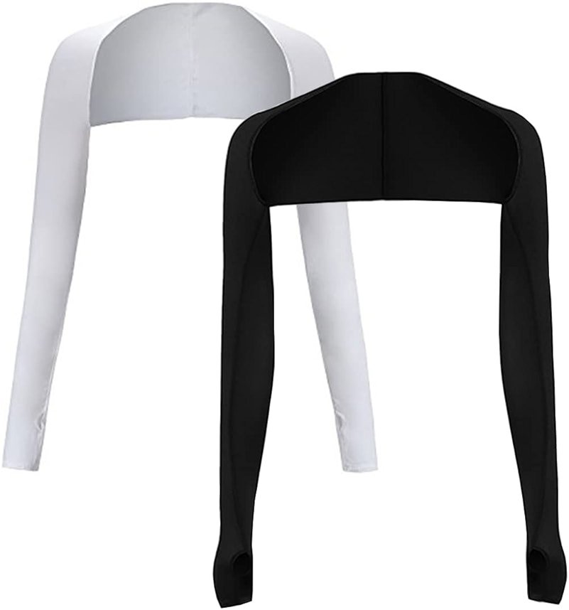 HomTop Cool Shawl Arm Covers 2-Pack Sun Protection with Finger Holes UV Protection Arm Covers for Golf - Product Image