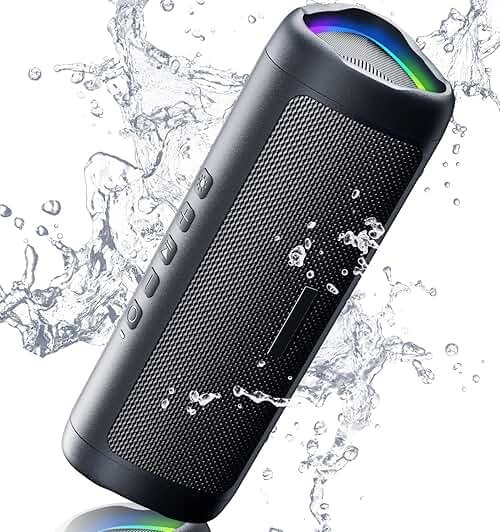Bluetooth Speaker, 20W HD Sound, Portable Wireless, IPX5 Waterproof, Up to 24H Playtime, TWS, for Home/Party/Outdoor/Camping/Beach Essentials, Birthday Gift for Fathers Day Men Dad Husband (Black) - Product Image