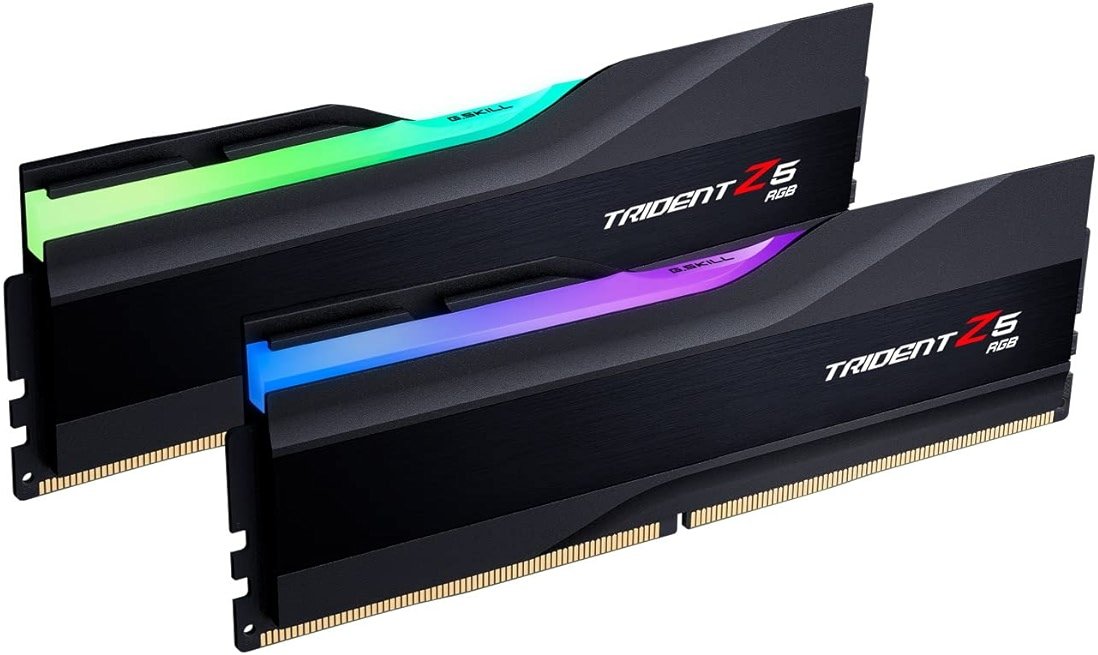 G.SKILL Trident Z5 RGB Series DDR5 RAM (Intel XMP 3.0) 32GB (2x16GB) 8000MT/s CL38-48-48-128 1.45V Desktop Computer Memory U-DIMM - Matte Black (F5-8000J3848H16GX2-TZ5RK) - Product Image
