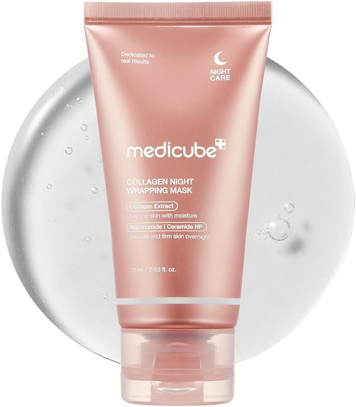 medicube Wrapping Mask Collagen Overnight Peel Off Facial Mask | Elasticity & Hydration Care, Reduces Sagging & Dullness | Hydrolyzed Collagen For Glowing Skin | Korean Skin Care, 2.53 fl.oz - Product Image
