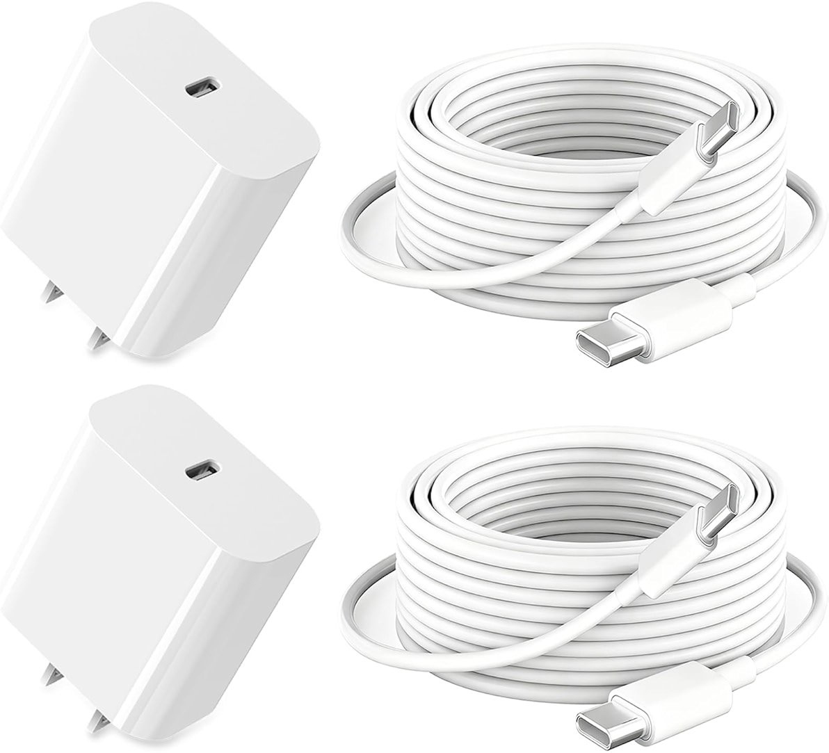GKW iPad Charger Fast Charging, 10ft USB-C Cable & 20W USB C Charger Block 2-Pack for Apple iPad A16 11th 10th, Pro 13 12.9 11, Air, Mini A17 Pro, iPhone 17 16 15 Series, White - Product Image