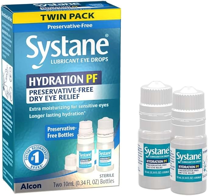 Systane Hydration Multi-Dose Preservative-Free Eye Drops Dry Eye Relief, 0.34 fl oz, Twin Pack (Pack of 2) - Product Image