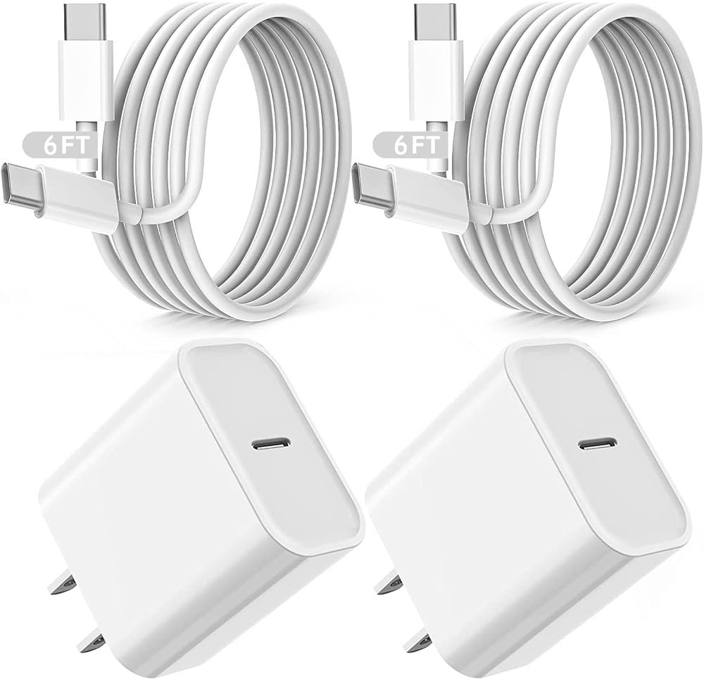 Fast iPad Charger,iPad Charger Fast Charging 2Pack Wall Chargers Plug Adapter Type C USB C to C Cable Cord 6ft for iPad Pro 12.9,iPad Pro 11/13inch(M4),iPad Air 5th/4th,iPad mini 6/7,iPad 10/11th(A16) - Product Image