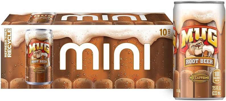 Mug Root Beer Soda, 7.5 Ounce Mini Cans, 10 Pack - Product Image