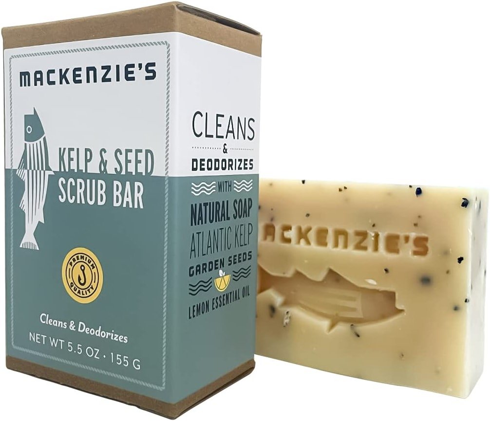 MACKENZIE'S Kelp & Seed Scrub Bar - Gifts for Men - Gifts for Women - Gifts for Cooks - Gifts for Gardeners - Exfoliating - Moisturizing - Hand Soap - 5.5 oz - Product Image