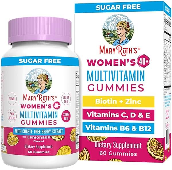 MaryRuth's Multivitamin for Women 40+ | Sugar Free | Vegan Womens Vitamins | Immune Support | Daily Women's Multivitamin + Chasteberry | Hair, Skin and Nail Gummy Vitamins for Women | 60 Count - Product Image