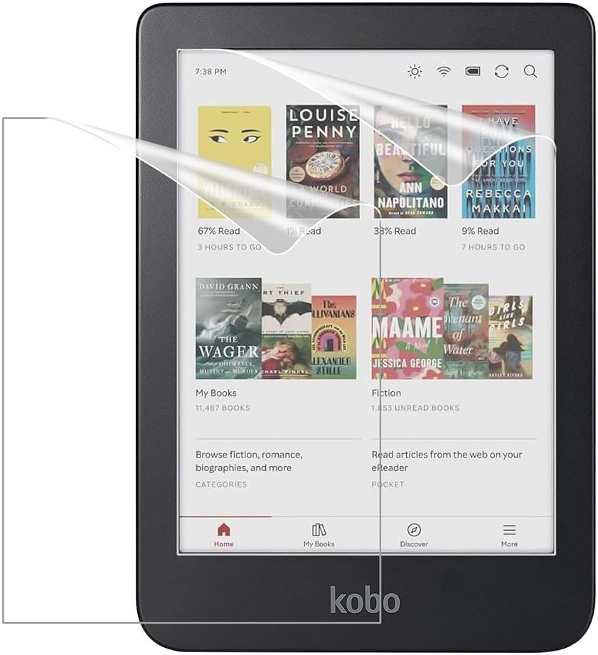 MoKo 2-Pack Screen Protector for Kobo Clara 6" 2024, Anti-Glare Premium PET Protective Film Full-Coverage Matte Screen Protector - Product Image