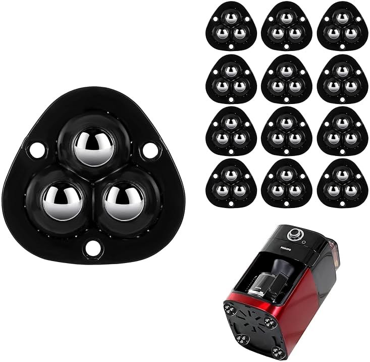 12 PCS Small Appliance Wheels Casters for Kitchen Appliances on The Countertop,Self Adhesive Mini Rollers/Sliders for Coffee Maker,Stand Mixers Blender, Air Fryers(Black) - Product Image