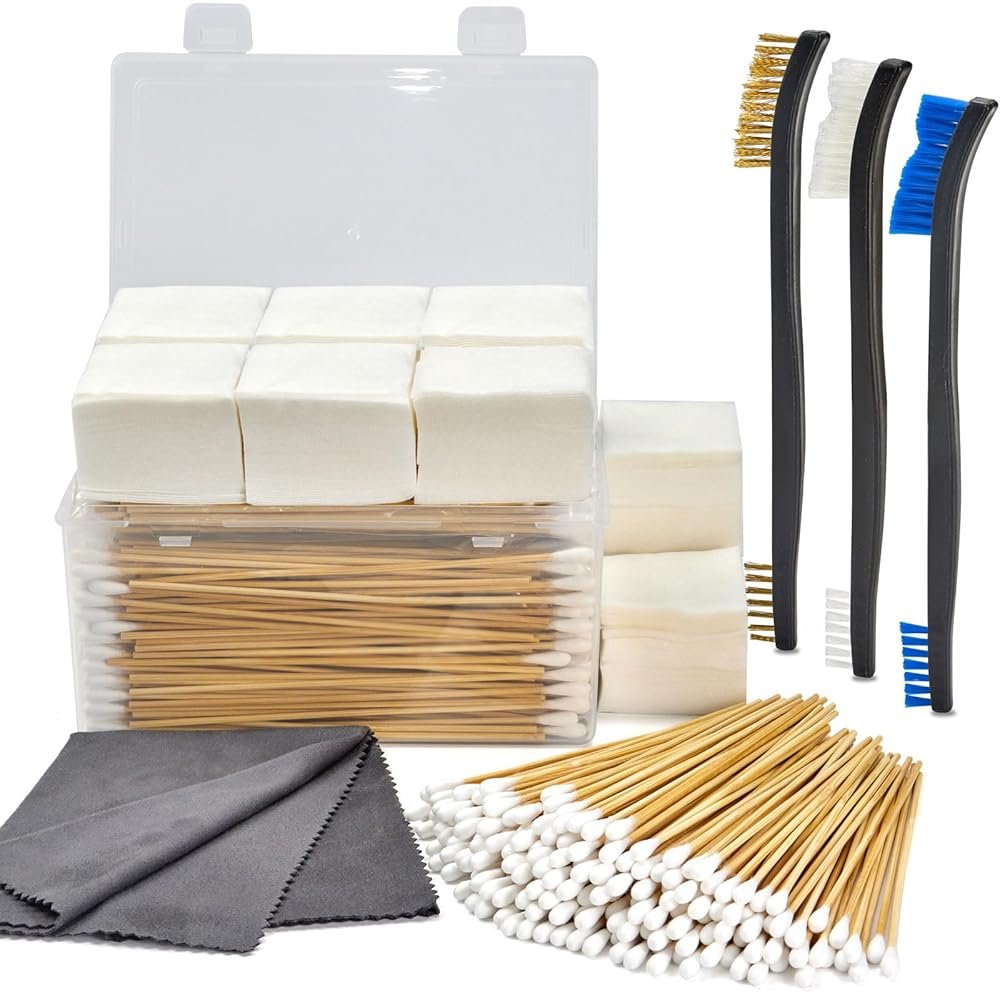 Gun Cleaning Kit in Big Box, 4-in-1 Cleaning Supplies Includes Brushes, Patches, Swabs, Cloth - Lint Free, Highly Absorbent Supplies for All Guns Maintaining, Fit Most Caliber - Product Image