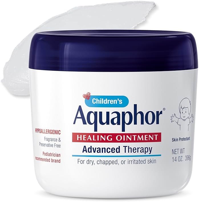 Aquaphor Children's Advanced Therapy Healing Ointment, 41% Petrolatum Skin Protectant Ointment for Minor Wound Care, Chapped or Cracked Skin and Lips, 14 Oz Jar - Product Image