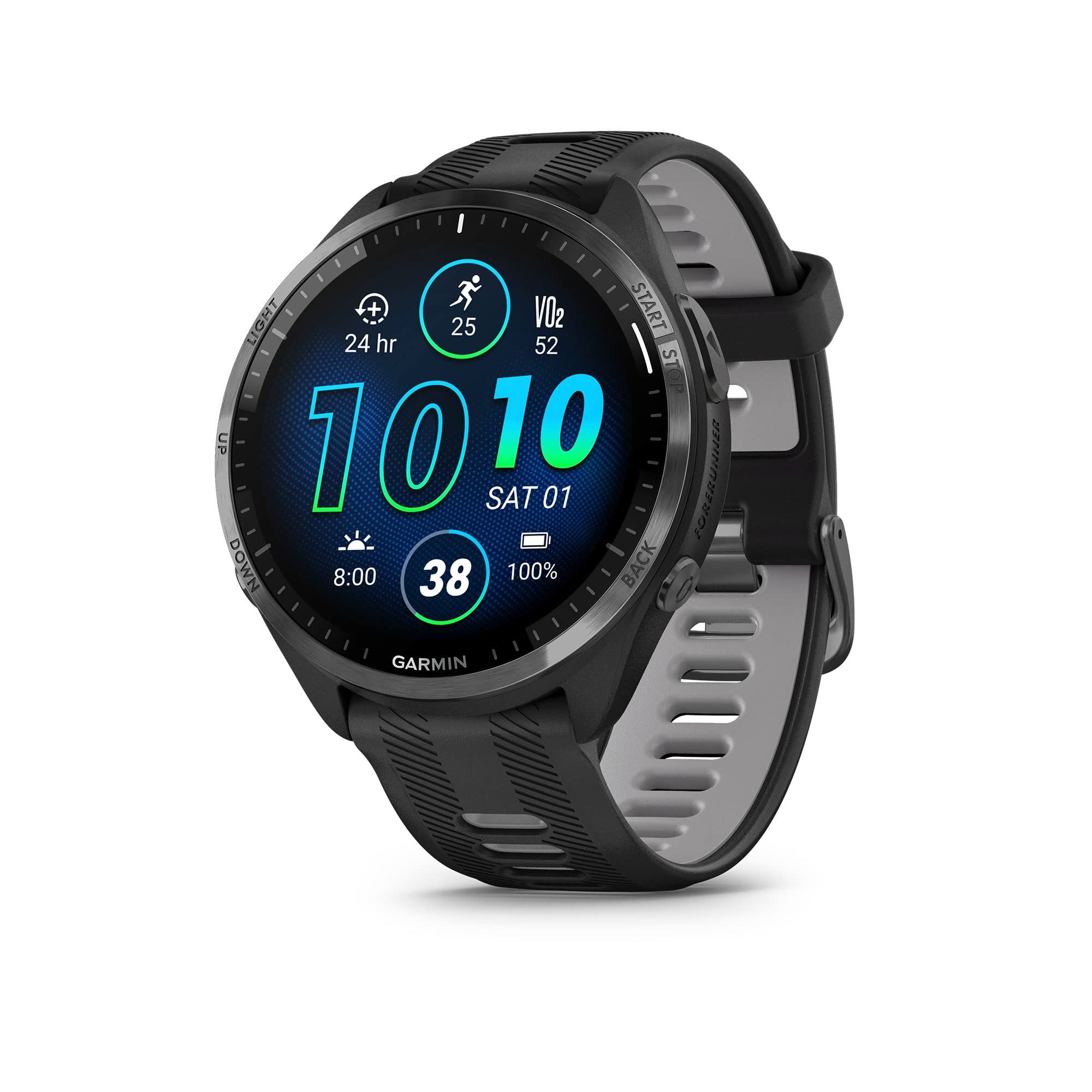 Garmin Forerunner® 965 Running Smartwatch, Colorful AMOLED Display, Training Metrics and Recovery Insights, Black and Powder Gray, 010-02809-00 - Product Image