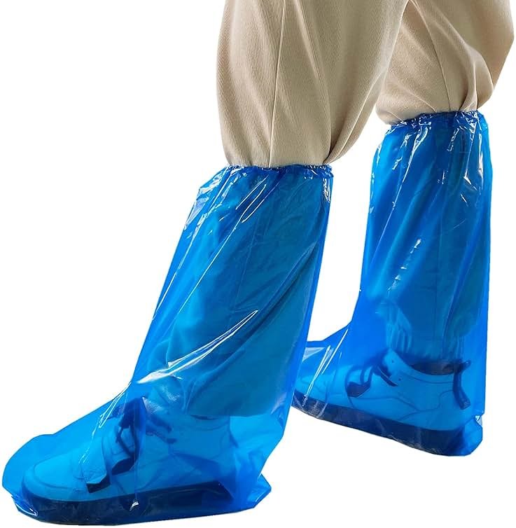 Yuzrbu 50 Pcs (25 Pairs) Disposable Thicken Boot and Shoe Covers 19 inch Tall Extra Large Waterproof Anti-Slip Overshoe - Product Image