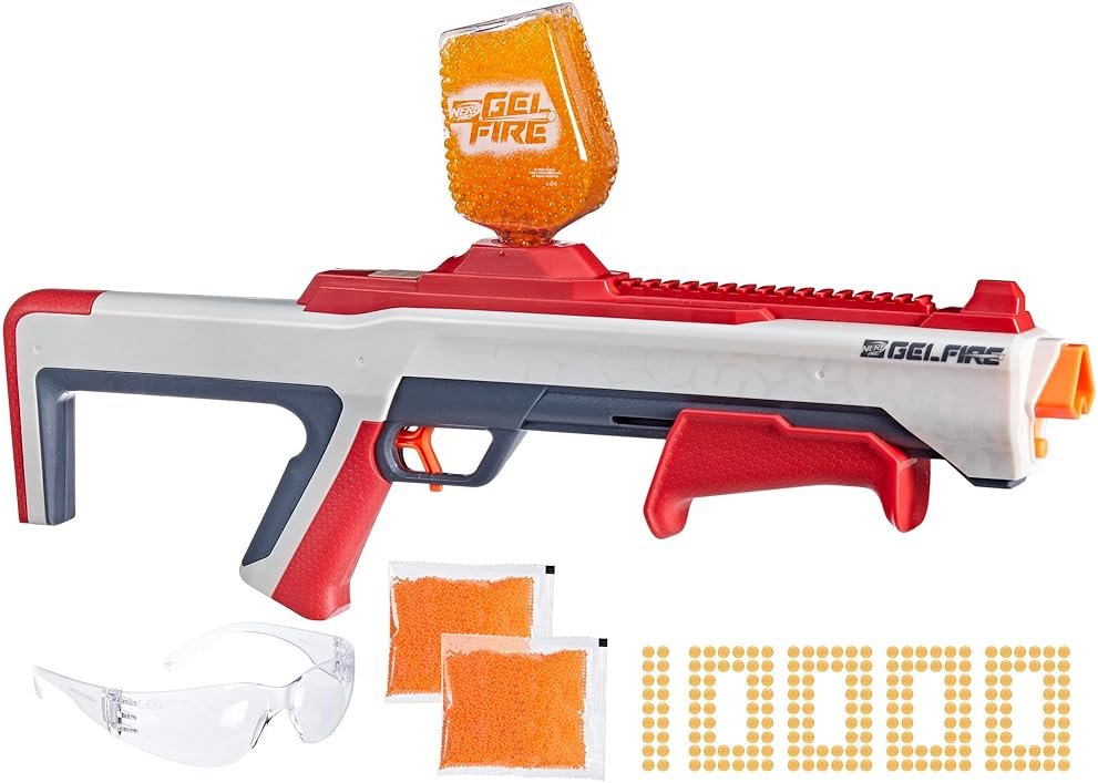 NERF Pro Gelfire Raid Blaster, Fire 5 Rounds at Once, 10,000 Gel Rounds, 800 Round Hopper, Eyewear, Toys for Teens Ages 14 & Up - Product Image