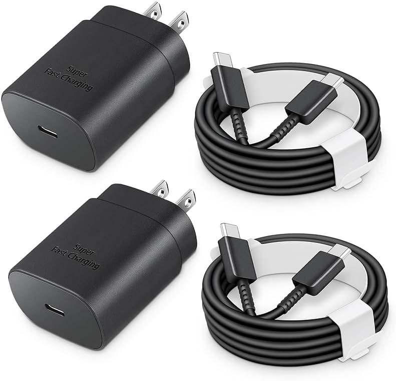 25W USB-C Fast Charger Block with C-to-C Cable [PD PPS Compatible] for Galaxy S24/S23/S22, Pixel 8/7, Z Flip 5, i Phone 17/16/15 - Compact Type C Charger - Product Image