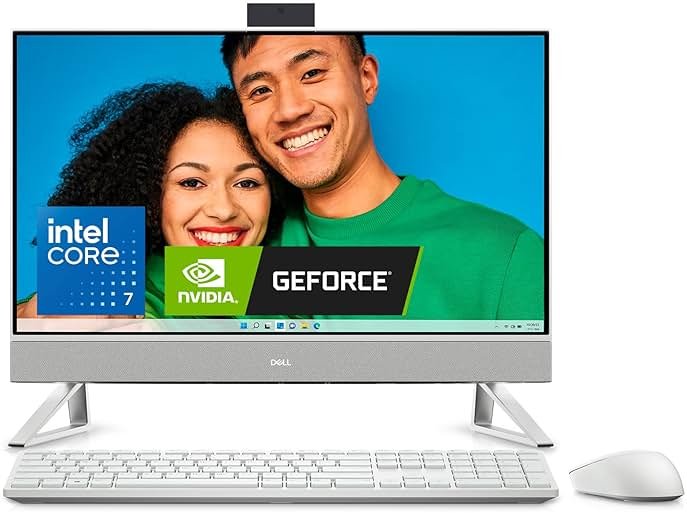 Dell Inspiron 7730 All in One Desktop - 27-inch FHD Touchscreen Display, Intel Core 7-150U, 32GB DDR4 RAM, 1TB SSD, NVIDIA GeForce MX570A 2GB GDDR6, Windows 11 Pro, Onsite & Migrate Service - White - Product Image