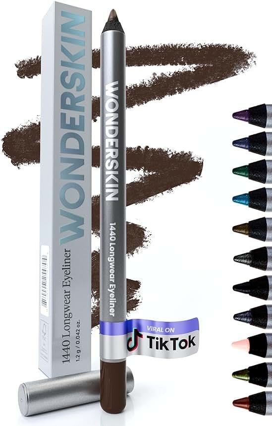 Wonderskin Eyeliner Pencil, 1440 Longwear Brown Eyeliner Pencil - Waterproof, Sharpenable & Smudge Proof (Kalamata) - Product Image