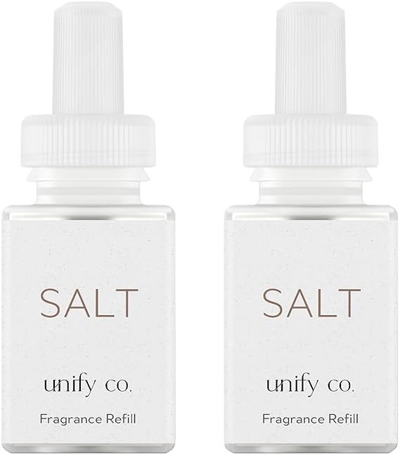 Pura & Unify Co. Home Scent Refill - Smart Air Diffuser - Long-Lasting Luxury Fragrance per Refill - Home Essential - Clean & Safe Diffuser Fragrance - 2 Pack, Salt - Product Image