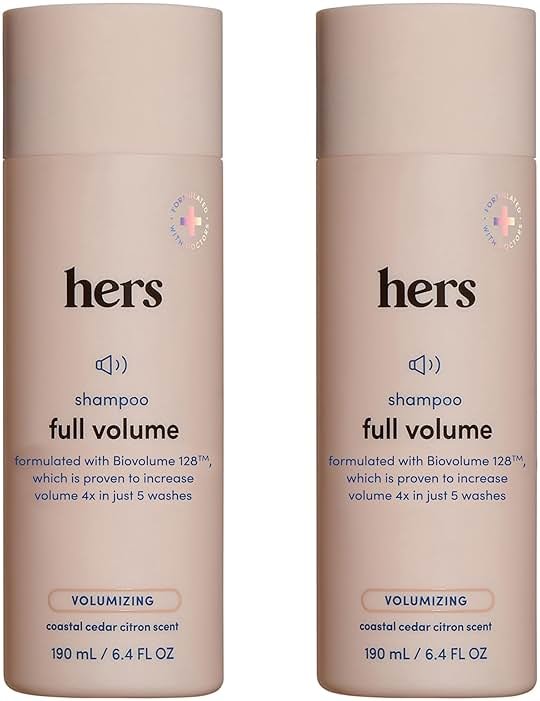 hers Full Volume Shampoo - Rice Protein & Biotin Formula - Fine Hair & Root Lift Daily Shampoo - Volumizing Hair Care - Coastal Cedar Citron Scent - 6.4 Fl Oz, 2 Pack - Product Image