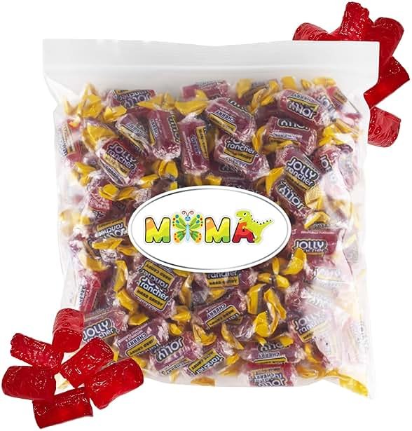 Bulk Cherry Hard Candy Bulk Bag 1.5 lbs – Made from Jolly Rancher Candy – Repackaged by Mima Mima – Mothers Day Candy, Basket Stuffers & Fillers - Product Image
