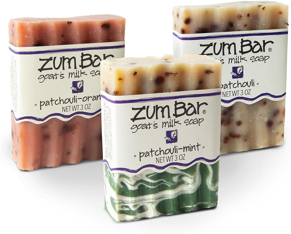 Zum Indigo Wild Goat's Milk Soap Bar - Bar Soap for Hands & Body Made with Essential Oils - 3 oz - Patchouli Blends (3 Pack) - Product Image