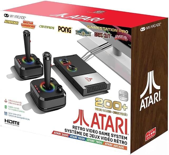 My Arcade Atari Game Station Pro: Retro Video Game Console with 200+ Games, Wireless Joysticks, RGB LED Lights - Product Image