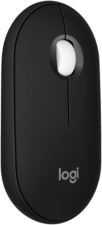 Logitech Pebble Mouse 2 M350s Slim Bluetooth Wireless Mouse, Portable, Lightweight, Customizable Button, Quiet Clicks, Easy-Switch for Windows, macOS, iPadOS, Android, Chrome OS - Black - Product Image