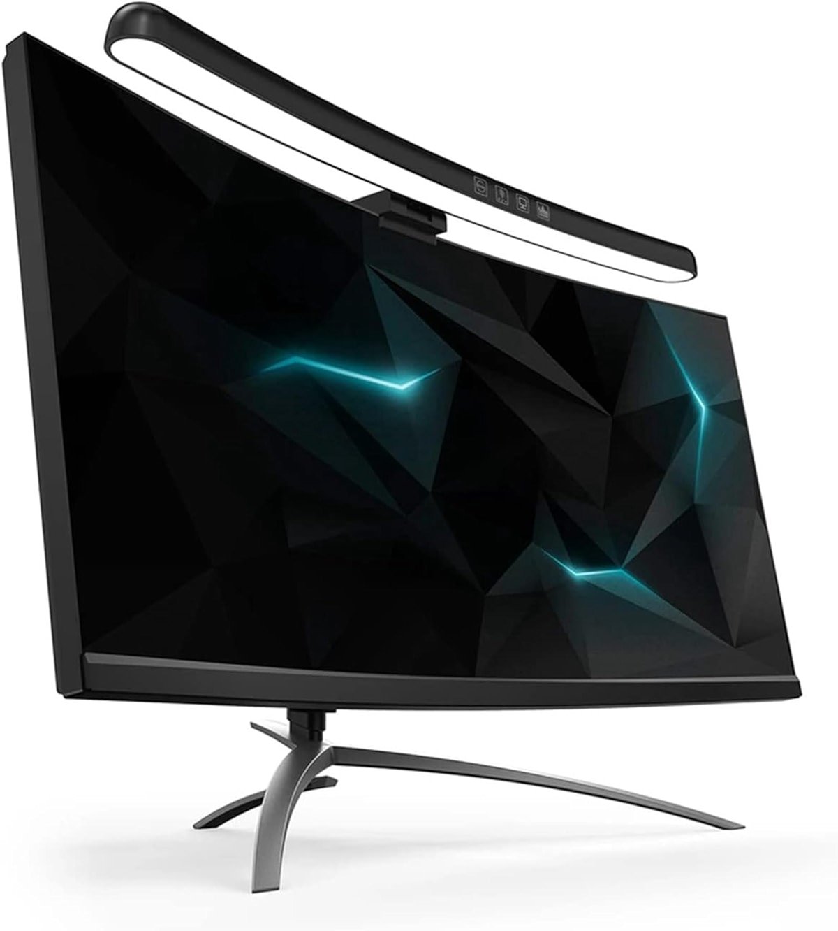 Luqeeg Curved Monitor Light Bar, Computer Monitor Lamp, Touch Dimming Screen Light Bar LED Monitor Light Reading Light with 3 Color Temp Modes & 7 Color RGB Adjustable for Office Home - Product Image
