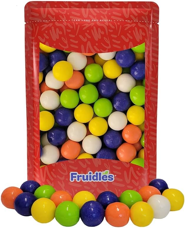 Fruidles Gum Balls Fruit Flavored, Candy Buffet Treats, Machine Size Refills, Kosher Certified Parve, 1" Inch (Tropical Fruit, Half-Pound) - Product Image