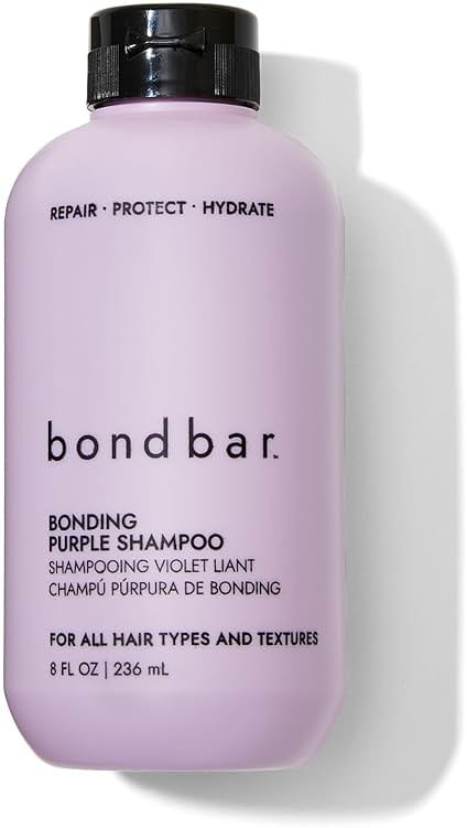Bondbar Purple Brightening Shampoo for Blonde, Lightened & Gray Hair, Neutralizes Brassiness, Repairs, Protects, Hydrates, Vegan, CrueltyFree, 8 Fl. Oz - Product Image