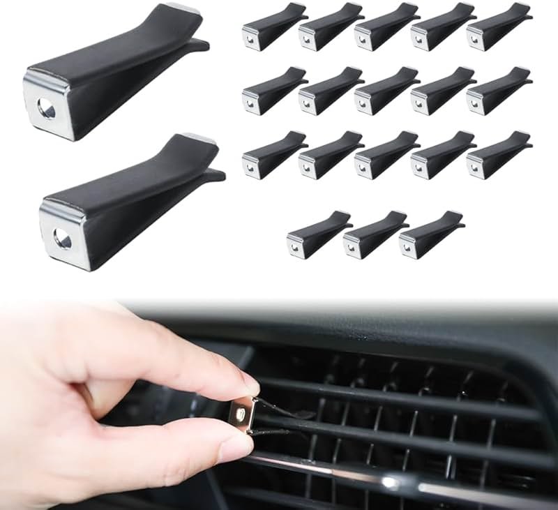 AOCISKA 20 Pieces Square Head Car Vent Clips,Car Auto Air freshener Outlet Clips Car Diffuser Vent Clip,Car Outlet Perfume Clips Auto Air Conditioner Clips, Air Freshener Vent Clips - Product Image