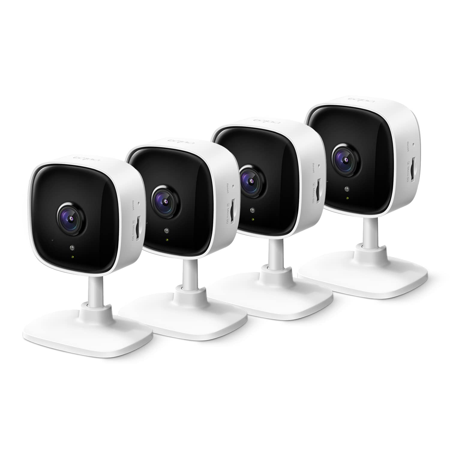Tapo 2K Indoor Wired Security Camera - Works as a Baby Monitor & Pet Camera, Person/Motion/Baby Cry Detection, 2-Way Audio, Siren, Subscription-Free Local Storage or Optional Cloud, C110P4 (4-Pack) - Product Image