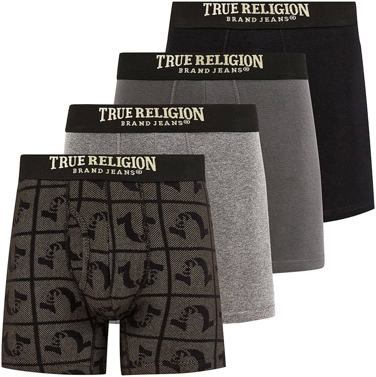 True Religion Mens Boxer Briefs Cotton Stretch Underwear for Men Pack of 4 - Product Image