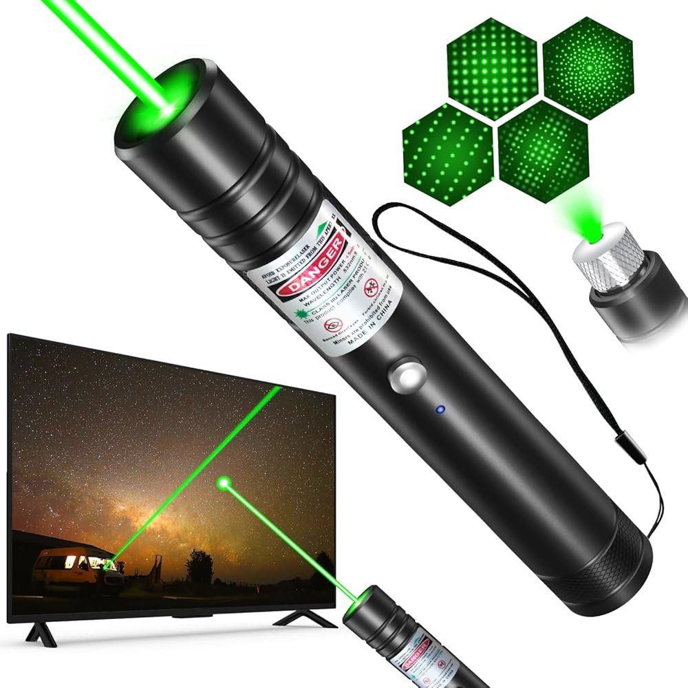 MIPREZT [Professional] Rechargeable Green Laser Pointer High Power Green Beam Laser Light Long Distance Range for TV/LED/LCD Screens Tactical Flashlights Presentation Office/Outdoors/Astronomic [001] - Product Image