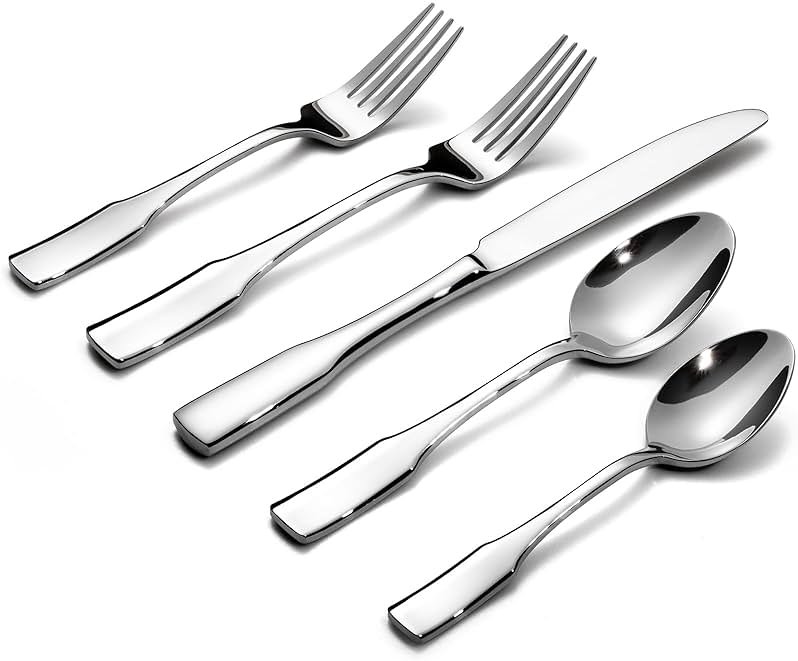 Alata Kate 20-Piece Silverware Set Stainless Steel Flatware Set,Service for 4,Mirror Polished Cutlery Set,Dishwasher Safe - Product Image